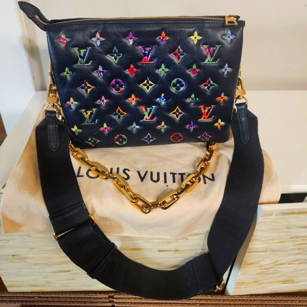 Authentic Louis Vuitton Coussin Blue with Multicolor